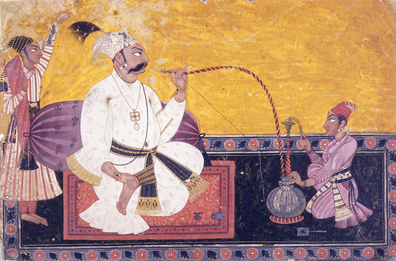 Portræt af Raja Kirpal Pal af Basohli, ca. 1690-1700 af Indian School