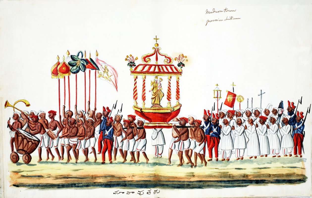 Procession (wc på papir) af Indian School