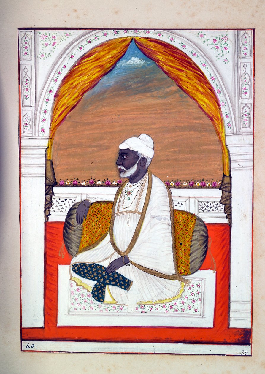 Pandit Madhusudan, fra The Kingdom of the Punjab, its Rulers and Chiefs, bind II, et bind med 30 akvarelstudier af en uidentificeret indisk kunstner, ca. 1840 (wc på papir) af Indian School