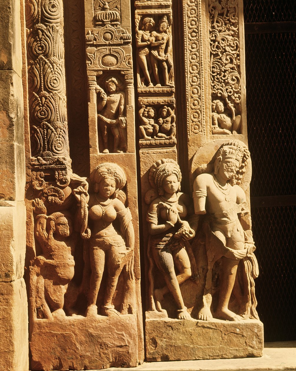 Relief fra indgangen til Vishnu-templet, ca. 500 e.Kr af Indian School