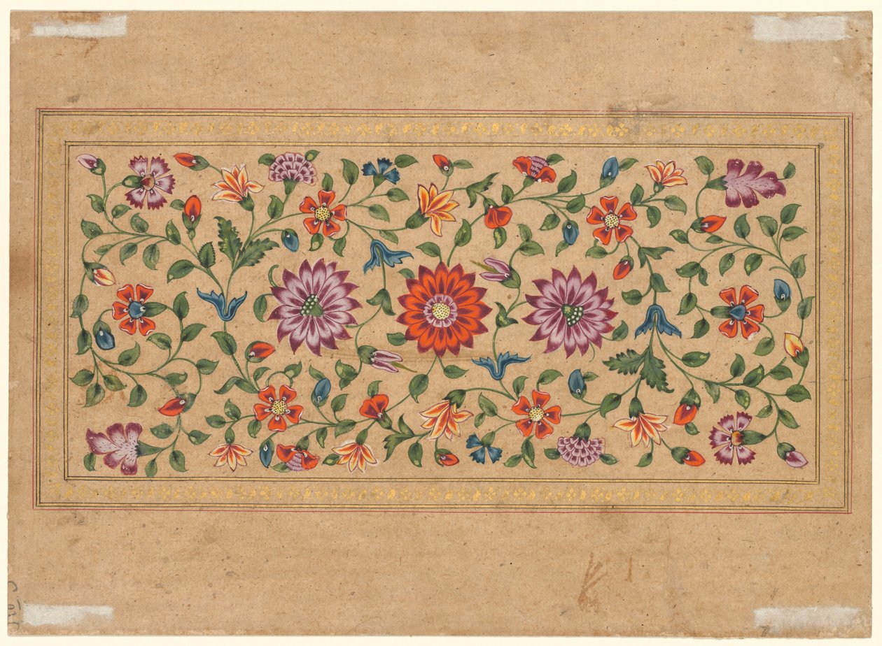 Rullende blomsterranker, 1755 af Indian School