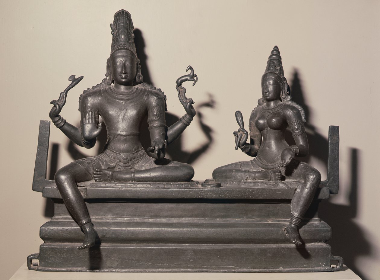 Shiva og Parvati, Chola-dynastiet, ca. 846 (bronze) af Indian School