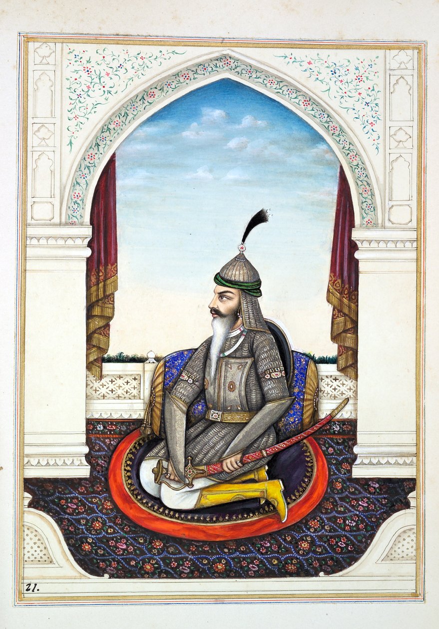 Sirdar Harri Singh, fra The Kingdom of the Punjab, its Rulers and Chiefs, bind I, et bind med 27 akvarelstudier af en uidentificeret indisk kunstner, ca. 1840 (wc på papir) af Indian School