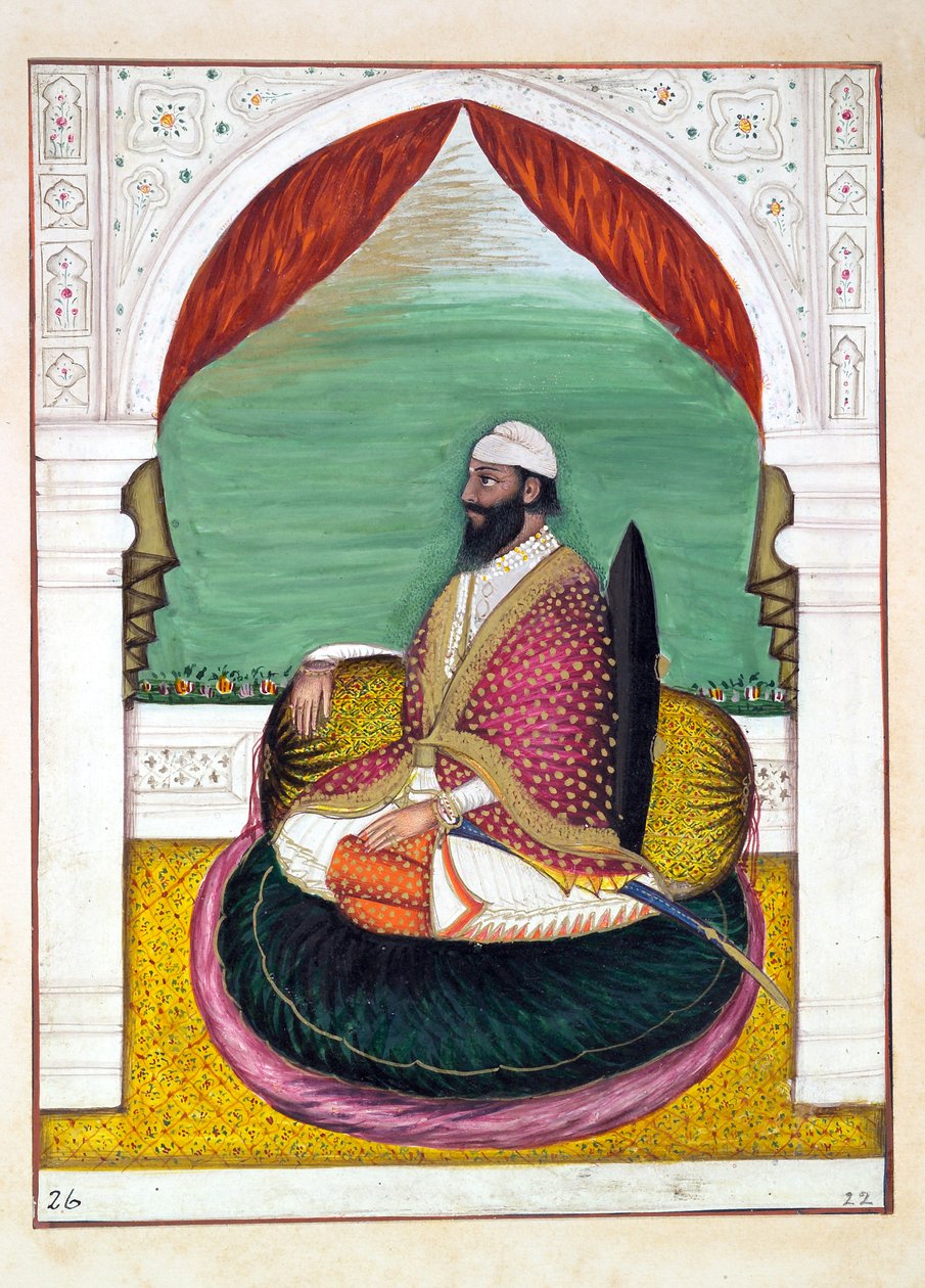 Sirdar Mangal Singh, fra The Kingdom of the Punjab, its Rulers and Chiefs, bind I, et bind på 27 akvarelstudier af en uidentificeret indisk kunstner, ca. 1840 (wc på papir) af Indian School