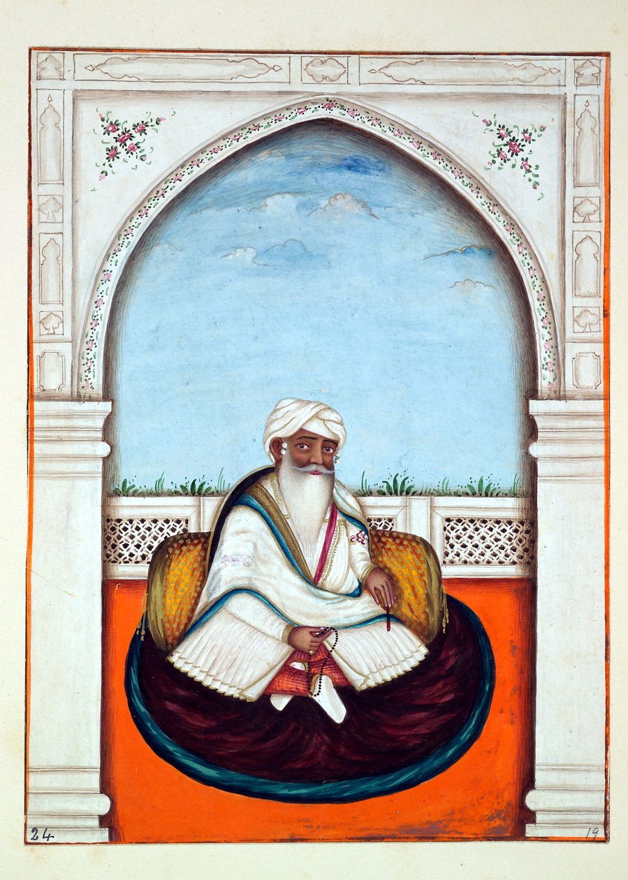 Sirdar Sham Singh, fra The Kingdom of the Punjab, its Rulers and Chiefs, bind I, et bind med 27 akvarelstudier af en uidentificeret indisk kunstner, ca. 1840 (wc på papir) af Indian School