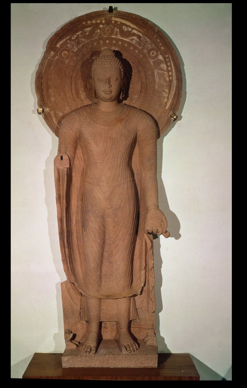 Stående Buddha, fra Jamalpur af Indian School