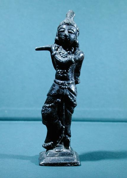 Statuette af Krishna Gopala (hoved) af Indian School