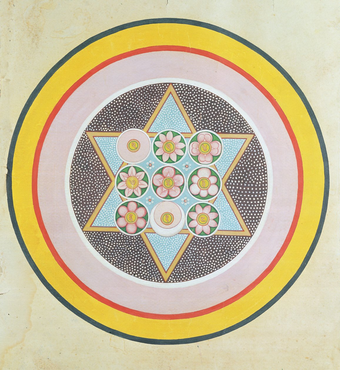 Tantrisk stjernedesign af Indian School