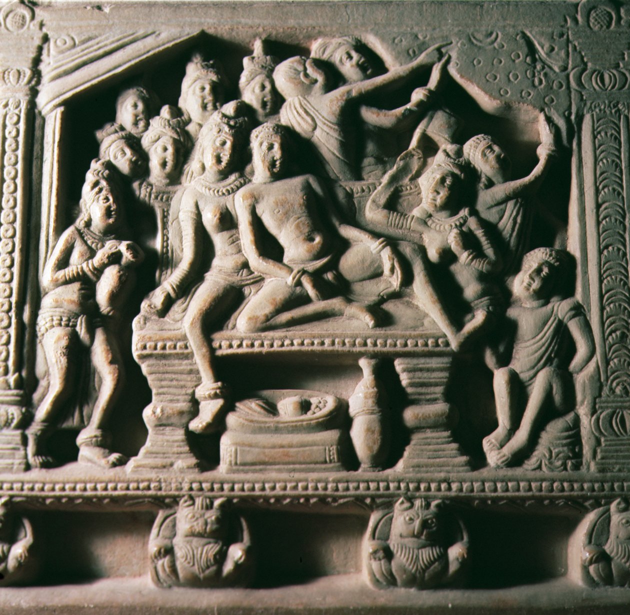 The Fall of Mandhata, fra Mathura, Uttar Pradesh, Kusana-dynastiet af Indian School
