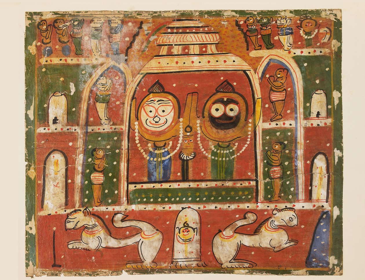 Jagannatha Trio i helligdommen ved Puri af Indian School