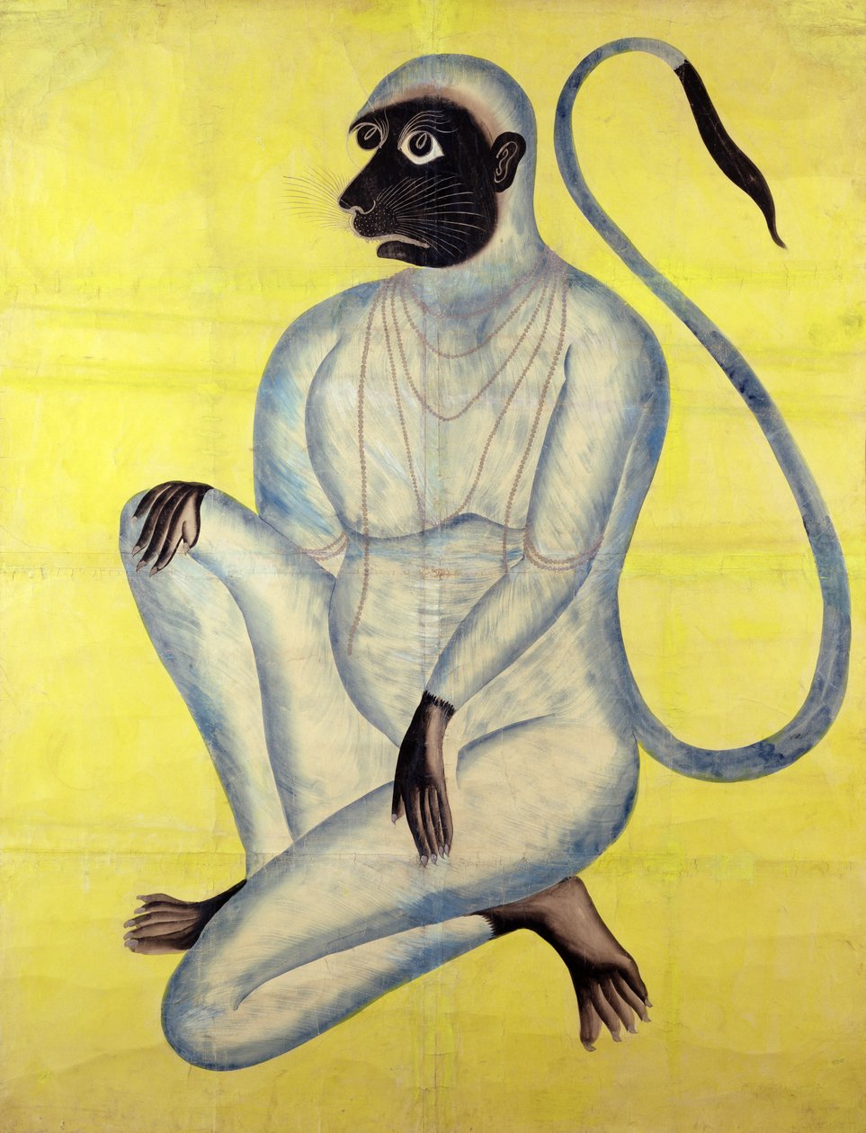 Abeguden Hanuman, Kalighat, Calcutta, ca. 1870 (wc med sølv på papir) af Indian School