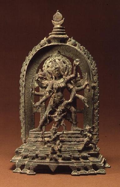 Tirthankara Parsvanatha, Maitraka, Akota, Gujarat (bronze) af Indian School