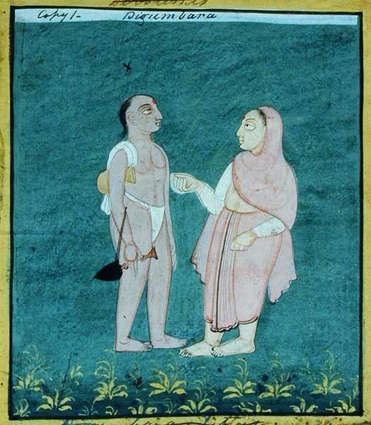 To Digambara Jains, Religious Mendicants, Udaipur, ca. 1810-20 (gouache på papir) af Indian School