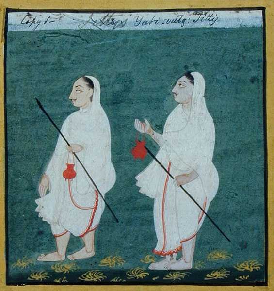 To jainske asketer med matteret hår (jati) Religious Mendicants, Udaipur, ca. 1810-20 (gouache på papir) af Indian School