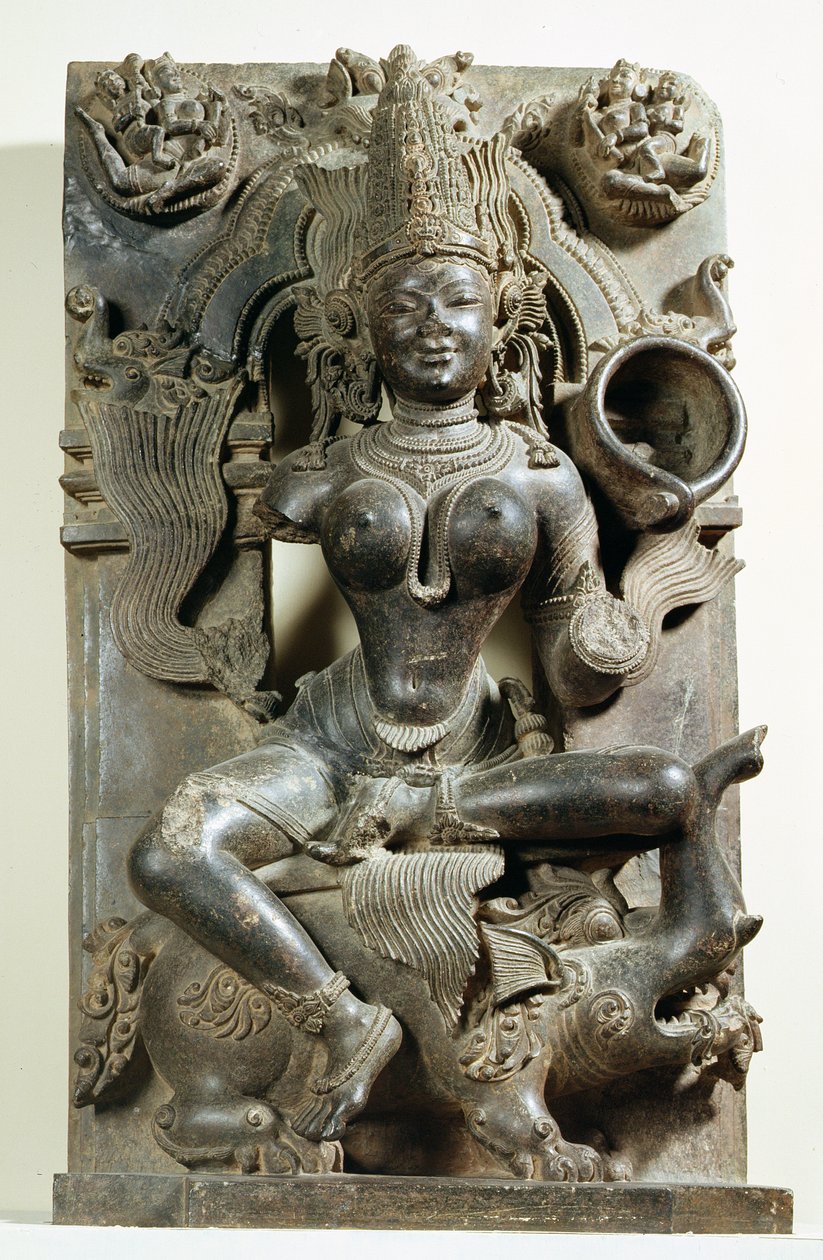 Varunani, udskæring fra Konark Sun Temple, Orissa, Eastern Ganga-dynastiet af Indian School