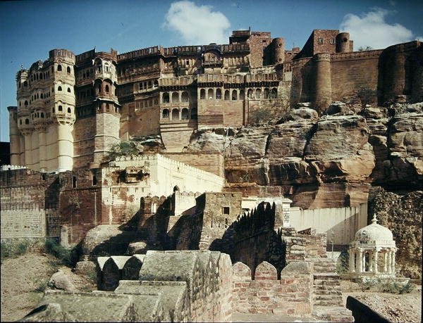 Udsigt over Mehrangarh Fort, bygget i 1459 af Indian School