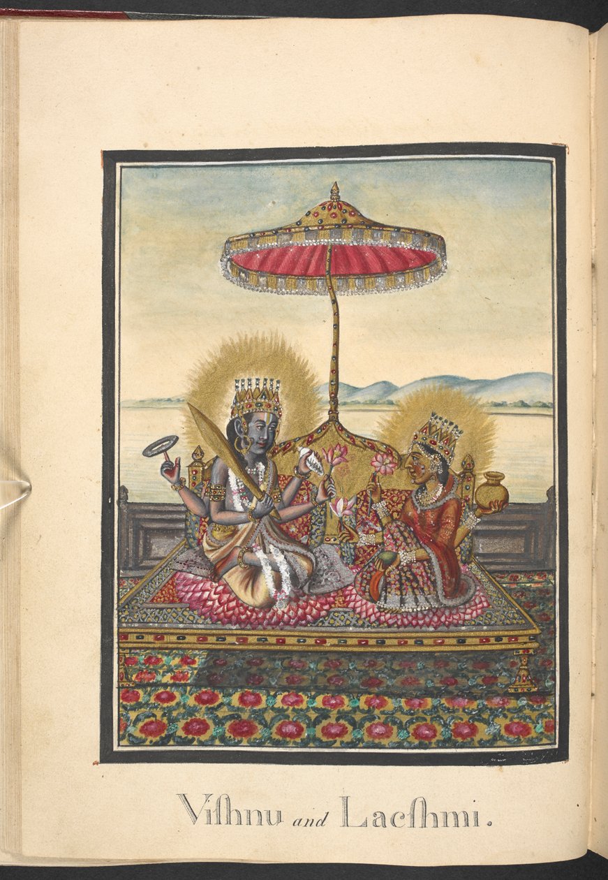 Vishnu and Laksmi af Indian School