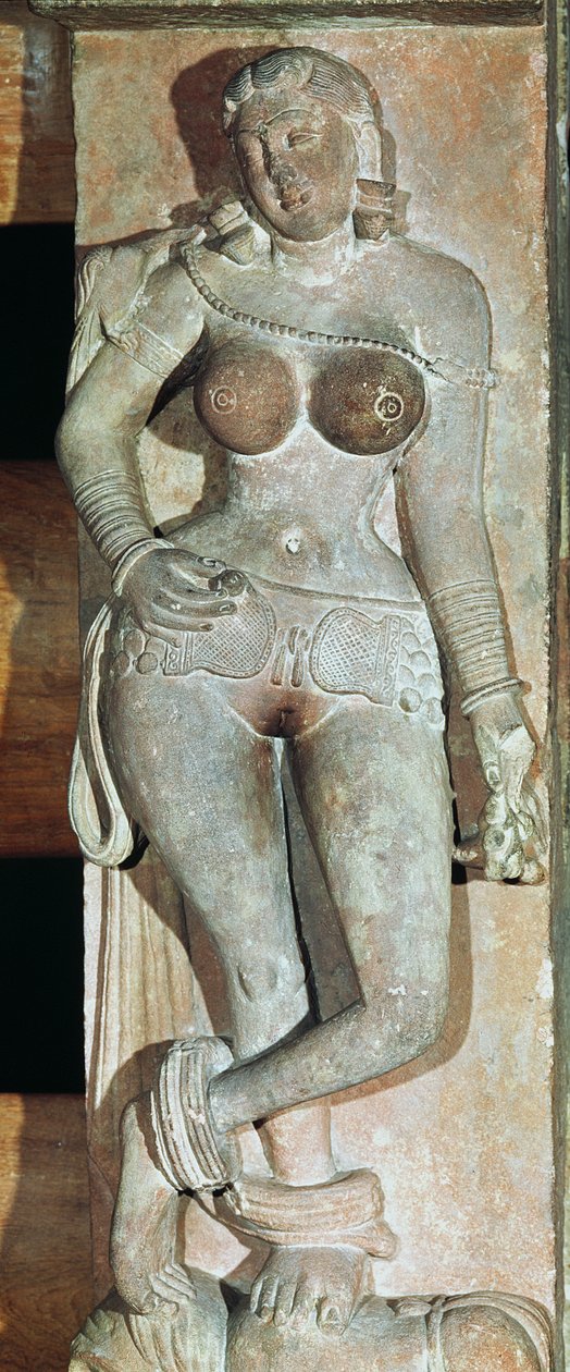 Yakshini, fra en buddhistisk port. Mathura, Uttar Pradesh, Kushana-perioden (30-241 e.Kr.) af Indian School