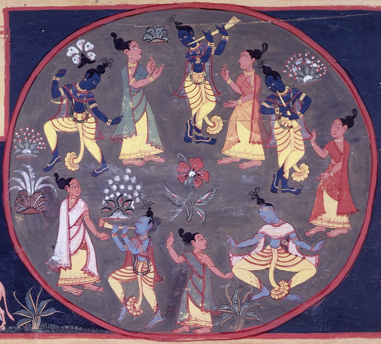 fol.142v En cirkel af dansere og musikere, fra 