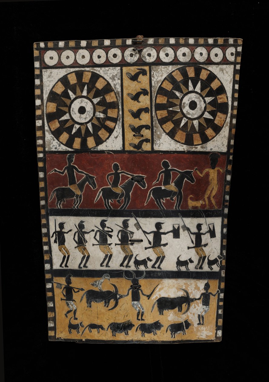 Skjold (balulang), slutningen af det 19. århundrede (bøffelskind, pigment og træ) af Indonesian School