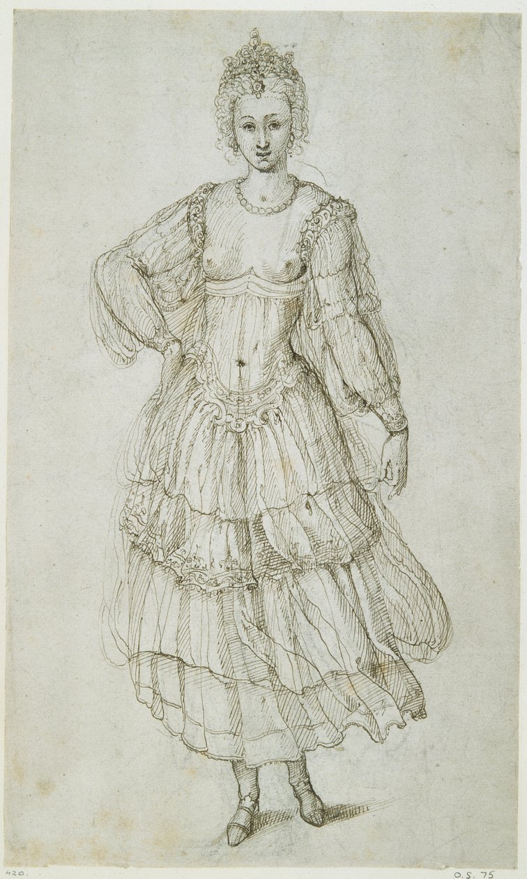 A Daughter of the Morn, ca. 1611 (pen og blæk på papir) af Inigo Jones