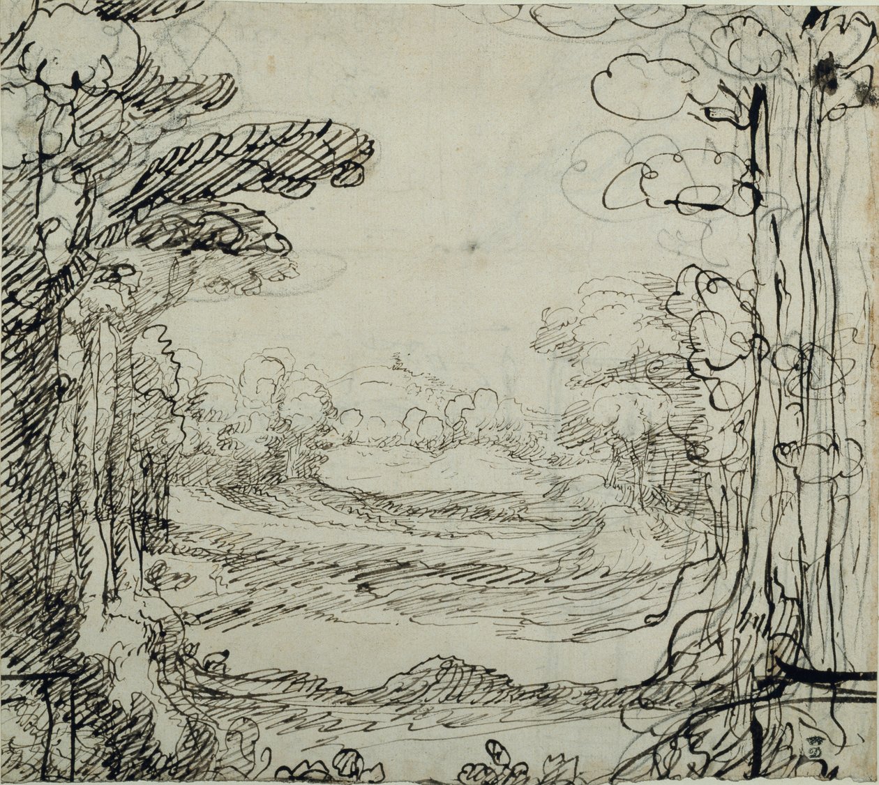 En skov (pen og blæk på papir) af Inigo Jones