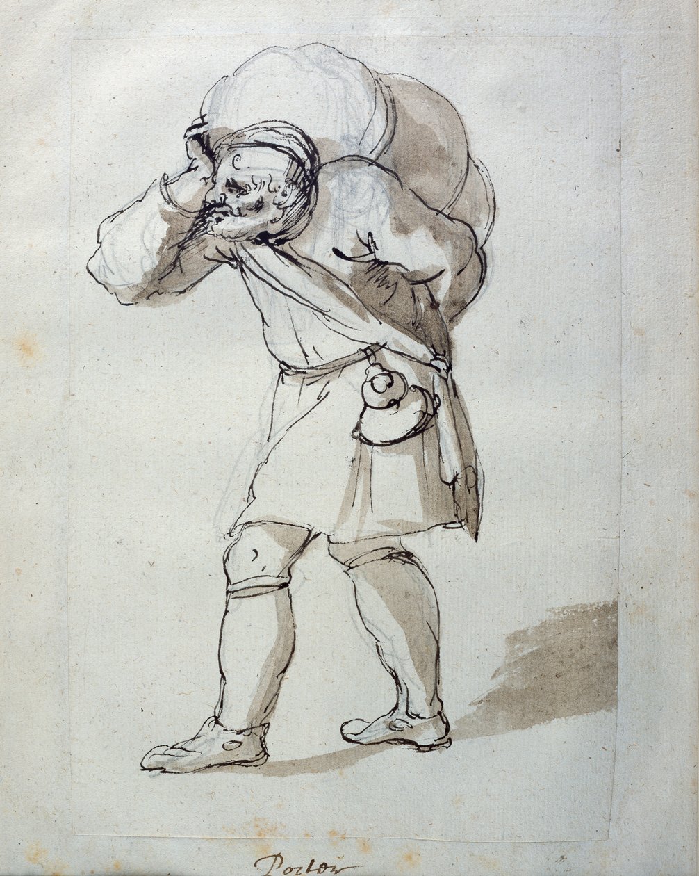 En bærende lastet (pen og blæk på papir) af Inigo Jones