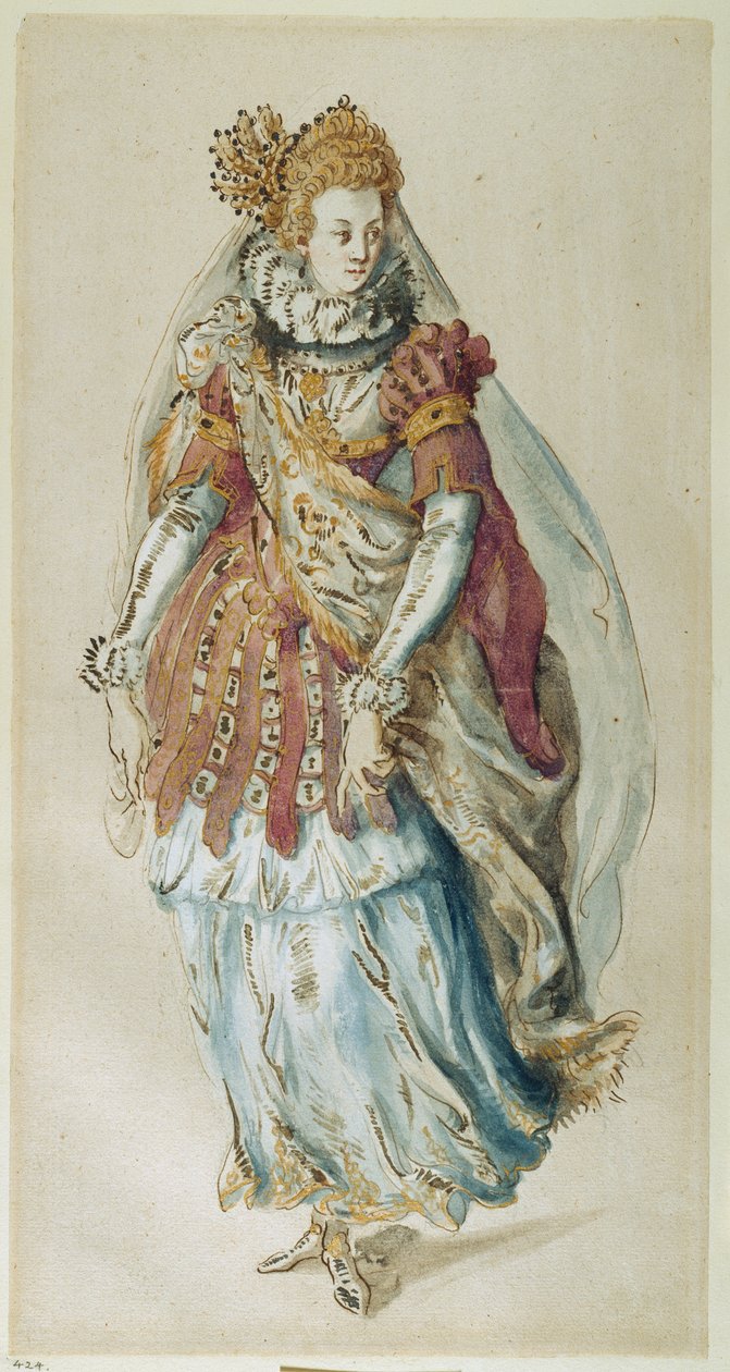 En forvandlet statue (akvarel på papir) af Inigo Jones
