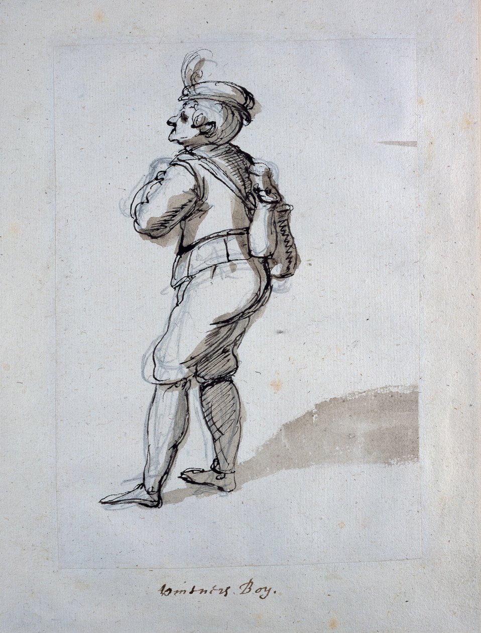 En vinmandsdreng (pen og blæk på papir) af Inigo Jones