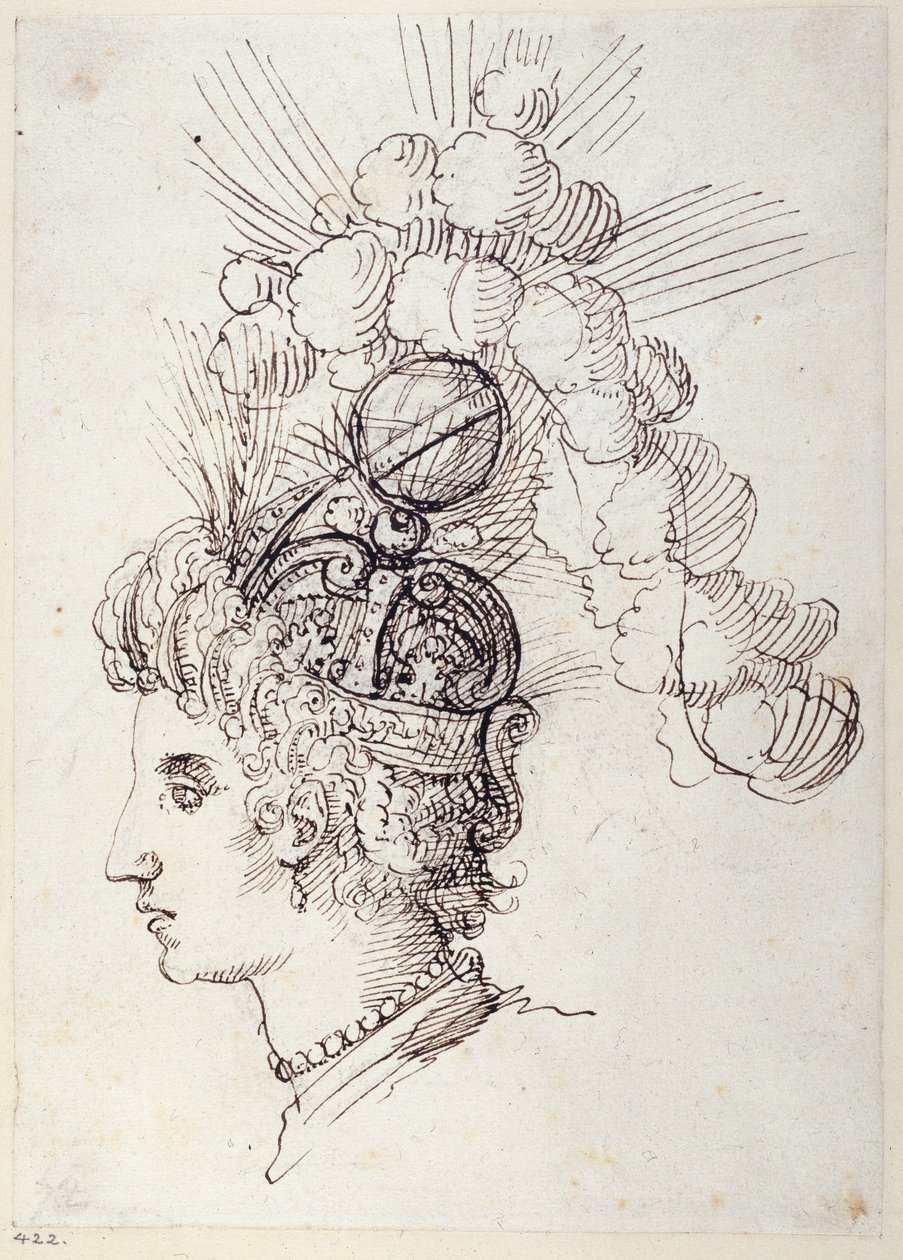 Bel-Anna, havets dronning, ca. 1609 (pen og blæk på papir) af Inigo Jones