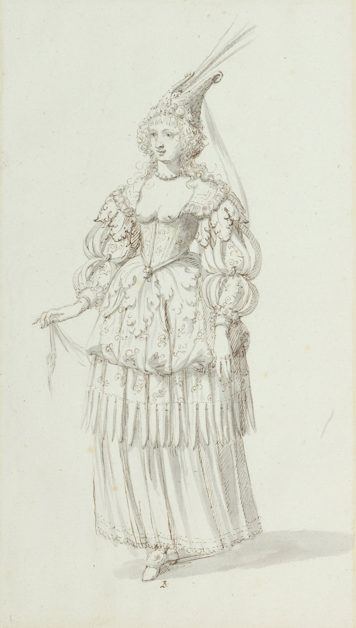 Chloris: alternativ skitse til Henrietta Maria, ca. 1631 (pen og blæk på papir) af Inigo Jones