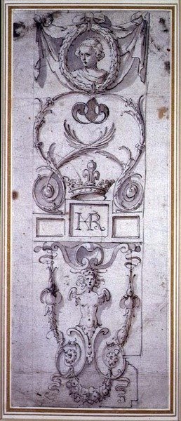 Design til et dekorativt panel af Inigo Jones