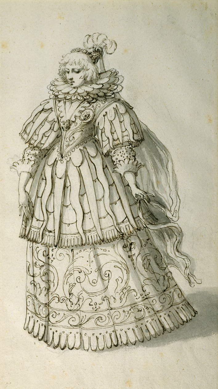 Masquer, ca. 1638 (pen og blæk på papir) af Inigo Jones
