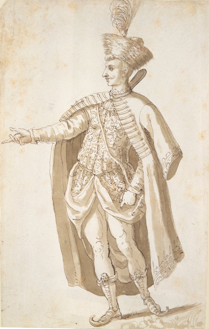Polsk ridder (pen og blæk på papir) af Inigo Jones