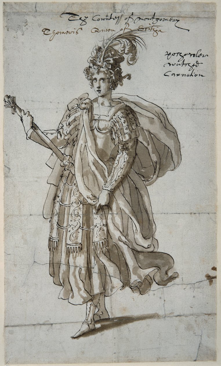 Dronning Tomyris af Massagetai, ca. 1609 (pen og blæk på papir) af Inigo Jones