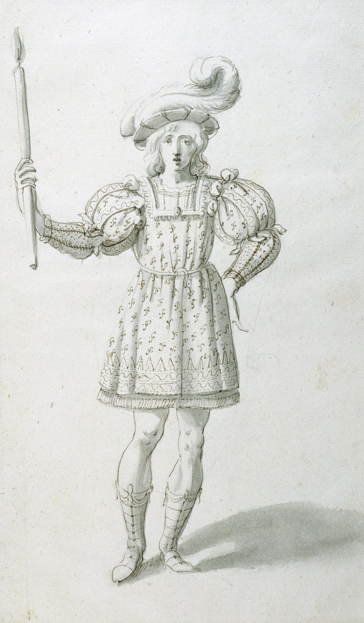 Fakkelbærer (pen og blæk på papir) af Inigo Jones