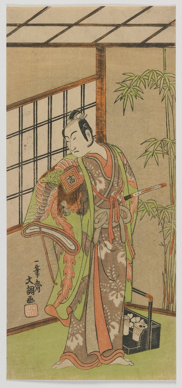 Skuespilleren Ichikawa Komazo II, Edo-perioden, 1769 (træblok i farver) af Ippitsusai Bunchō
