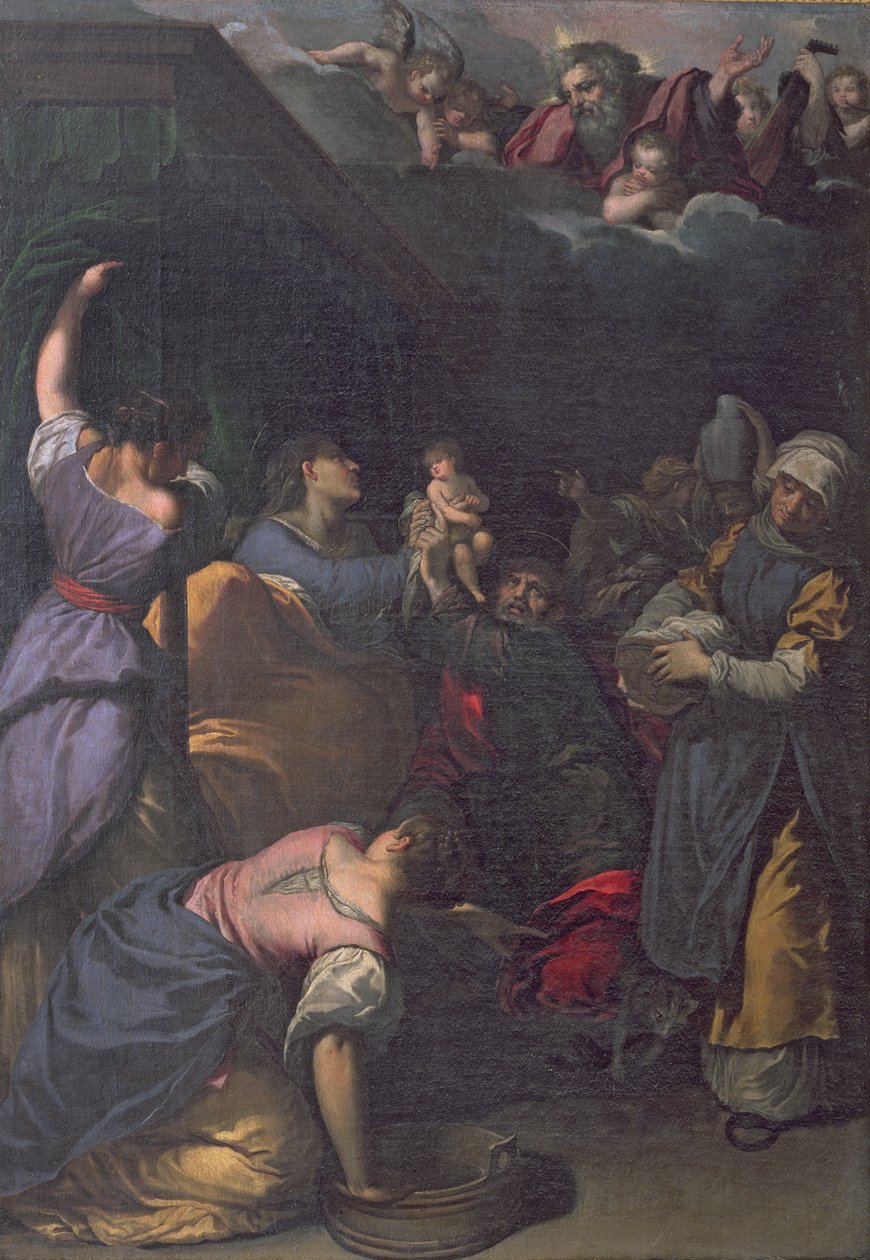 Jomfruens fødsel, 1610-15 af Ippolito Scarsella