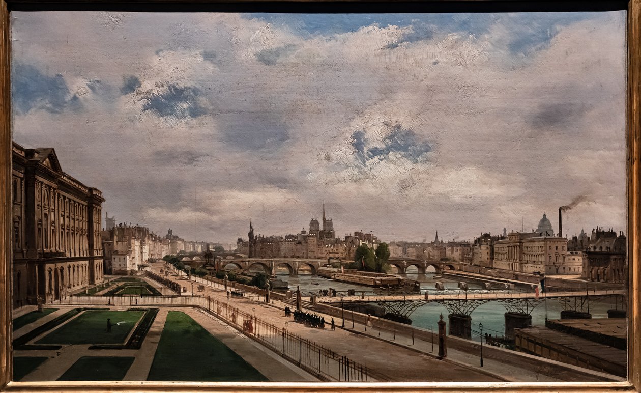 Udsigt over Paris fra Louvre-paladset af Ippolito Caffi