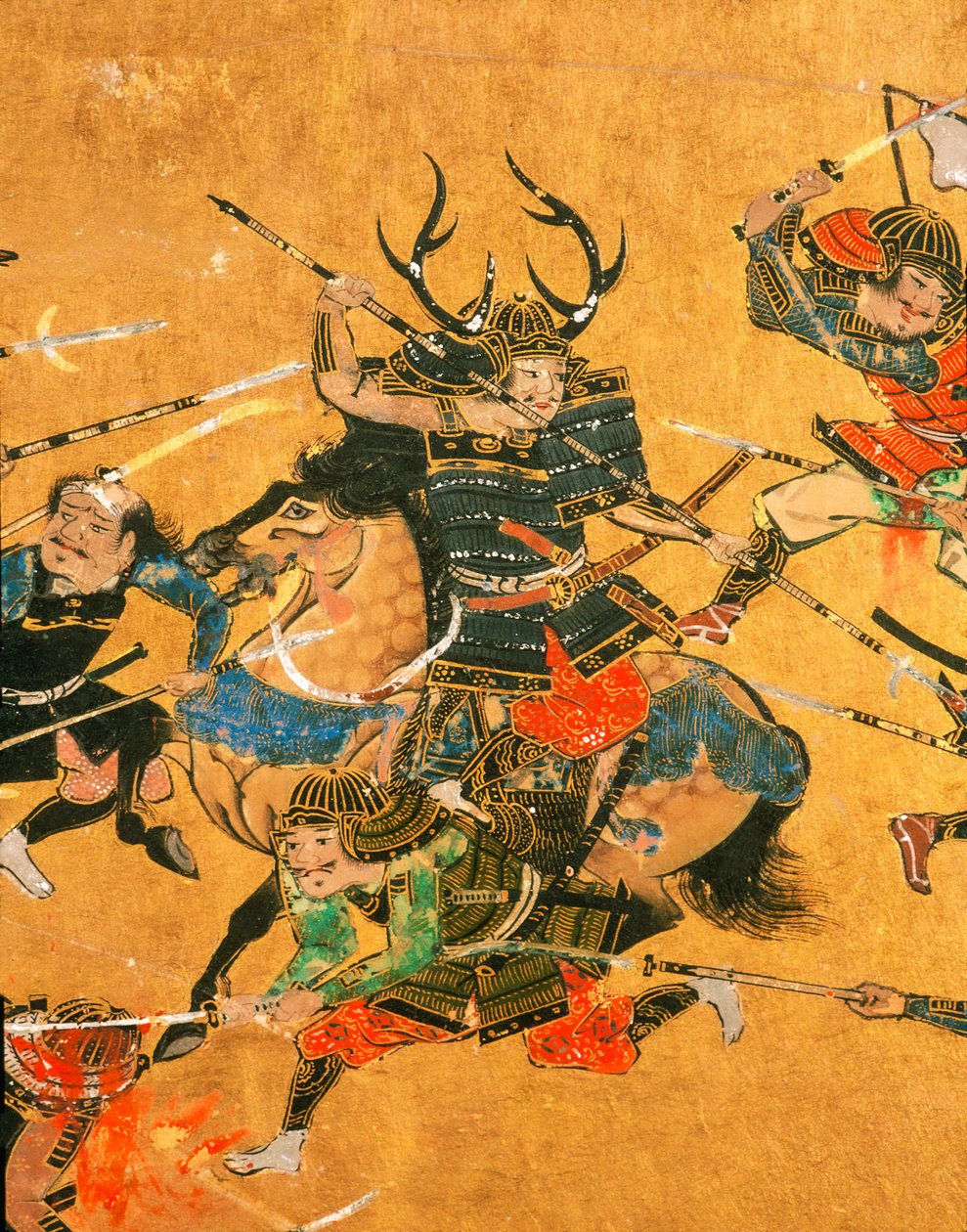 Samuari - 2 paneler, der viser en detaljescene fra slaget ved Osaka, 2005 (foto) af Ira Block