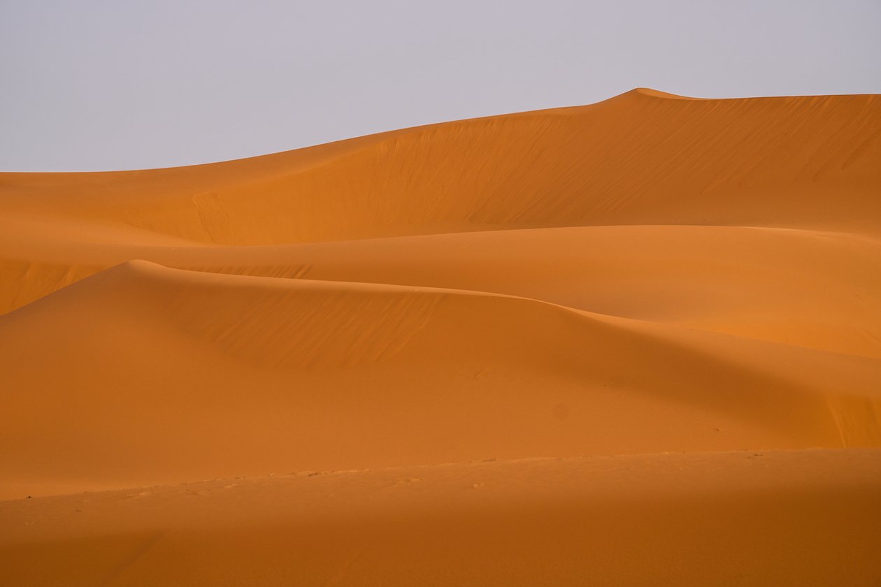 Sandklitter i Ergg Chebbi, Sahara-ørkenen i Marokko, 2022 (foto) af Ira Block