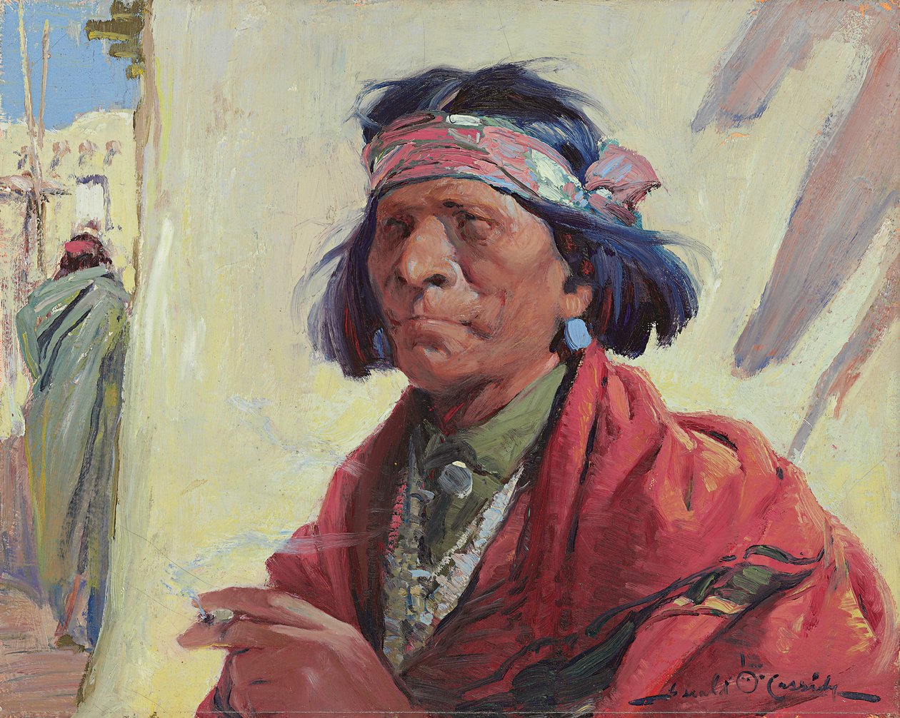 Taos Indian (olie på lærred) af Ira Diamond Gerald Cassidy