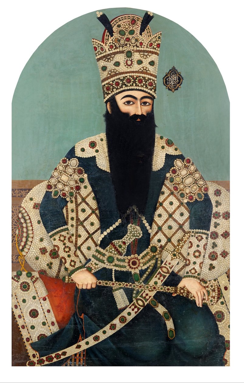 Portræt af Af Fateh til Shah af Iran Mihr Ali