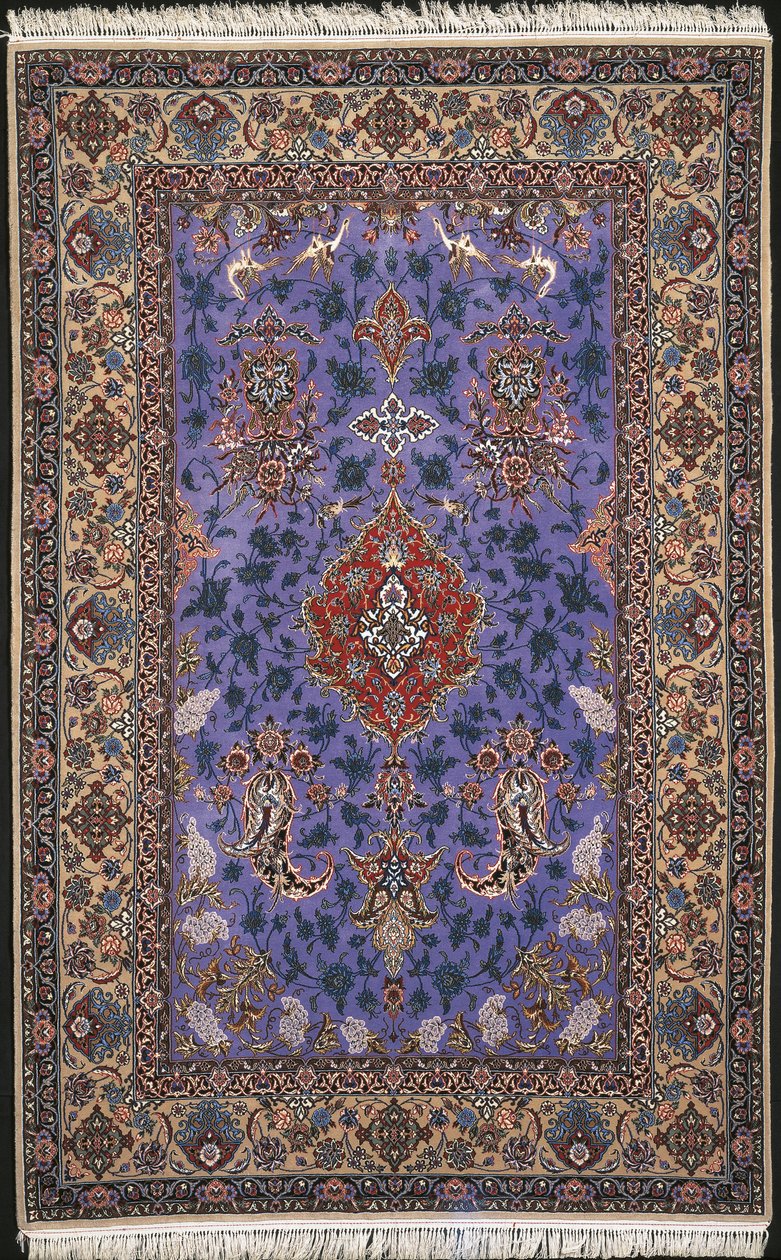 Nærbillede af et tæppe, Iran af Iranian School