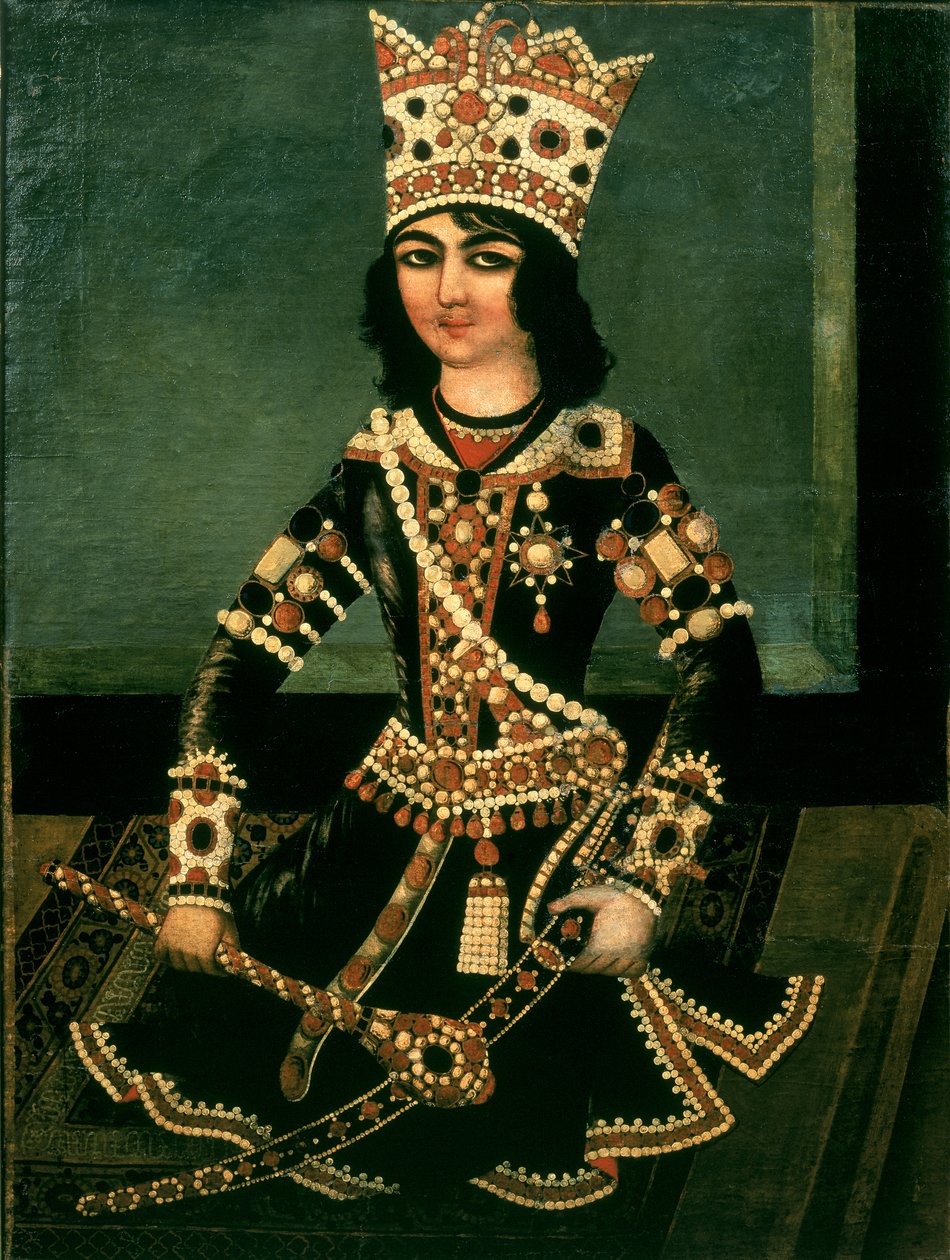 Portræt af Abbas-Minza (ca. 1783-1833), Prins af Persien, søn af Shah Fath Ali (regerede 1797-1834) af Iranian School