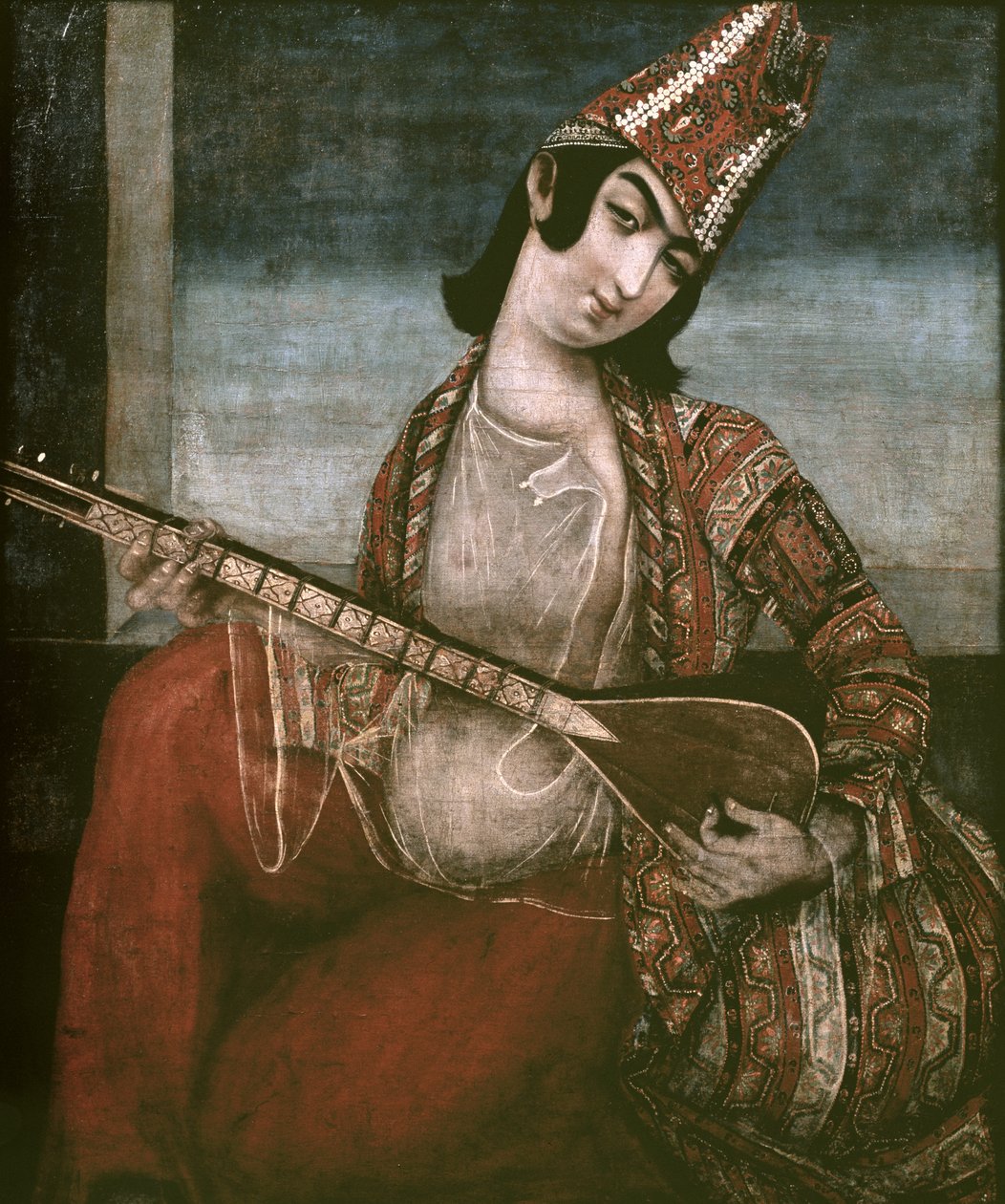 Ung kvinde spiller guitar af Iranian School
