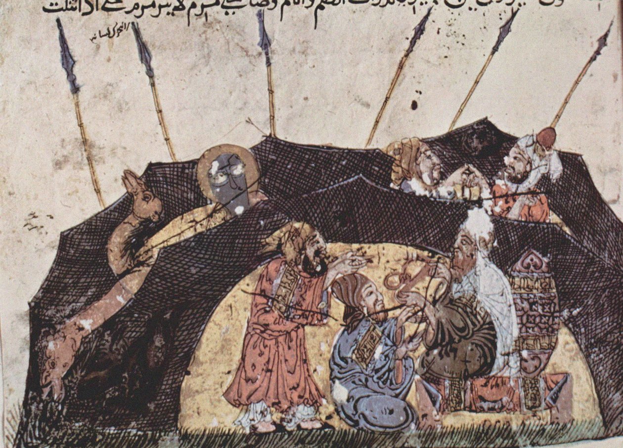 Den 43. Maq?ma af Al-Hariri, 1225-1235 (tempera på papir) af Iraqi School