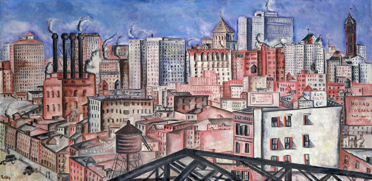 The Port of New York (olie på lærred) af Irene Reno