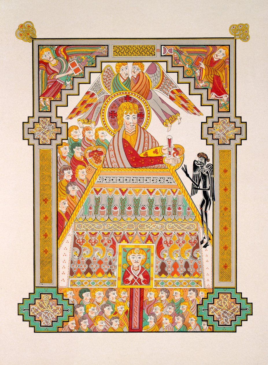 Temptation of Christ, fra en faksimilekopi af Book of Kells, udgivet af Day und Son af Irish Photographer