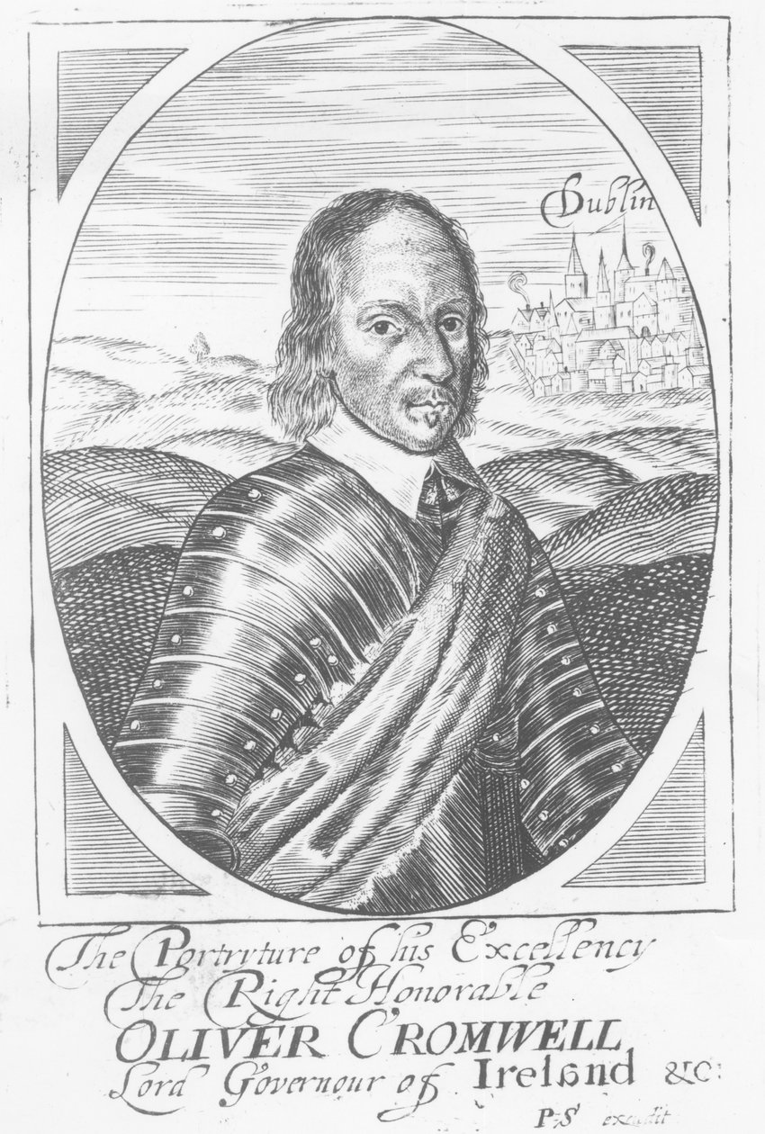 Oliver Cromwell (1599-1658) ca. 1650 af Irish School